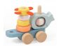 Teddies Vlak + 2 vagóny oceán dřevo tahací stavebnice 28 dílků v krabici 38x12x8cm 12m+ 6