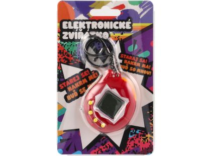 Teddies Zvířátko elektronické přívěsek plast 5x6cm na bat. 4 barvy se zvukem na kartě 12ks v boxu