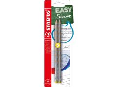 Tenká ergonomická grafitová tužka HB pro leváky STABILO EASYgraph S Metallic stříbrná 2 ks