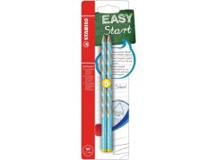 Tenká ergonomická grafitová tužka pro leváky STABILO EASYgraph S modrá 2 ks HB
