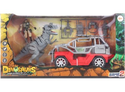 Terénní auto s dinosaurem