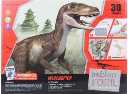 Tesání Velociraptor s omalovánkami