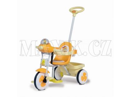 Tříkolka BABY ROSA s vodící tyčí žlutá Biemme