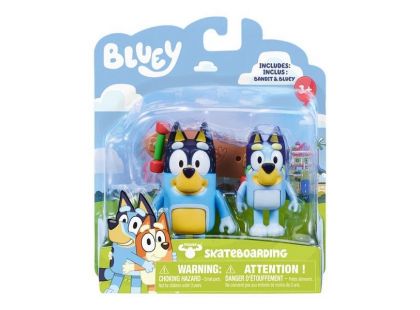 TM Toys Bluey 2 figurky Bluey&Bandit skateboard