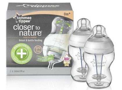 Tommee Tippee Kojenecká láhev C2N Anti-colic 2ks 0+ 260ml Tommee Tippee Kojenecká láhev C2N Anti-colic 2ks 0+ 260ml