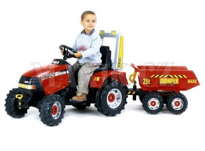 Traktor CASE MXU 125 červený + přívěs