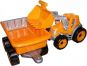 Traktor-nakladač-bagr s vlekem se lžící plast na volný chod oranžová vlečka 2