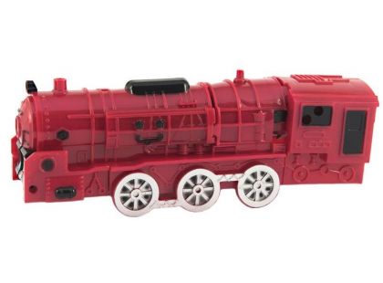 Transformer lokomotiva a robot 17 cm červená