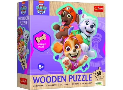 Trefl Tlapková patrola Dřevěné Puzzle 50 dílků