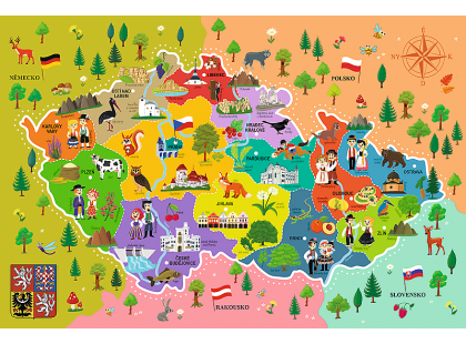 Trefl Vzdělávací puzzle mapa České republiky 44 dílků
