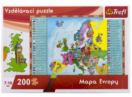 Trefl Vzdělávací puzzle mapa Evropy 200 dílků
