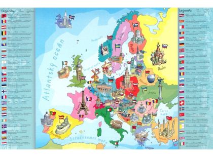 Trefl Vzdělávací puzzle mapa Evropy 200 dílků