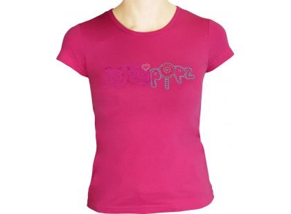 Tričko Lollipopz s kamínkovou aplikací růžové, velikost 140 cm (10 let)