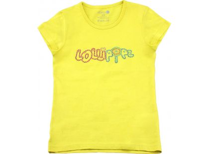 Tričko Lollipopz s kamínkovou aplikací žluté, velikost 140 cm (10 let)