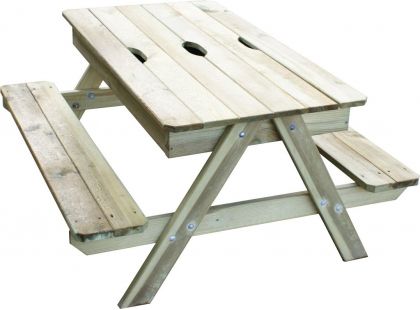 Trigano stoleček dřevěný piknik s úložným prostorem