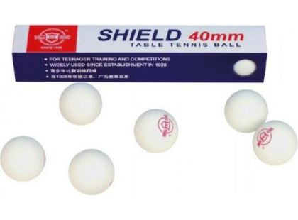 Unison Míčky na stolní tenis Shield 4cm bezešvé - bílé- Poškozený obal