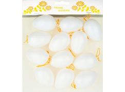Anděl Vajíčka plastová na zavěšení 6 cm 12 ks v sáčku bílá