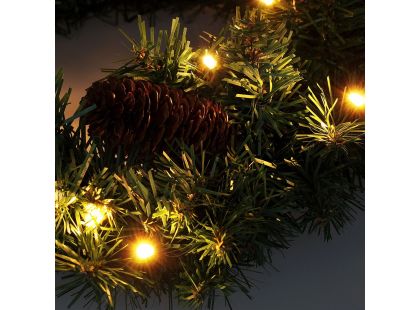 Vánoční věnec, průměr 40 cm, 15 x LED, IP44, 3 x AA, časovač