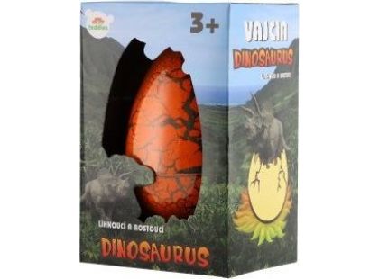 Vejce líhnoucí a rostoucí dinosaurus plast oranžové