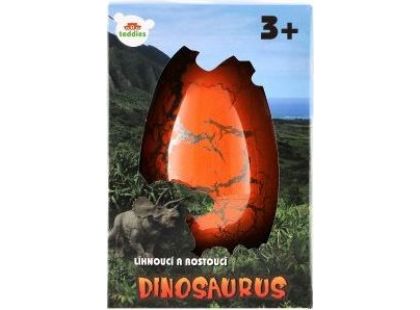 Vejce líhnoucí a rostoucí dinosaurus plast oranžové
