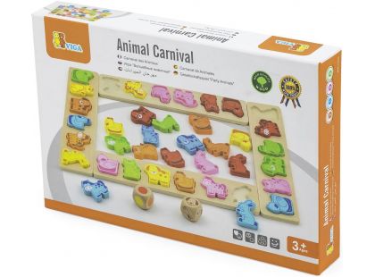 Viga Dřevěná hra karneval zvířátek