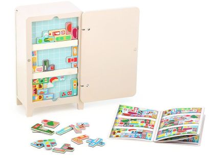 Vilac Dřevěná magnetická hra Ulož to správně! Lednička