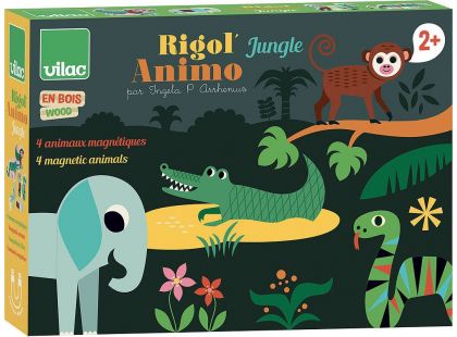 Vilac Dřevěné magnetické puzzle zvířátka Jungle