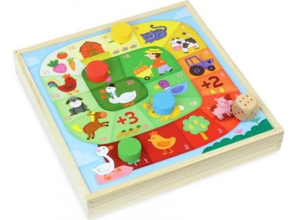 Vilac Dřevěný set zábavných her se zvířátky 4 v 1