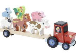 Vilac Dřevěný traktor se zvířátky na nasazování