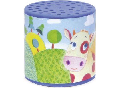 Vilac Plechovky se zvukem kravičky fialová