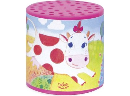 Vilac Plechovky se zvukem kravičky růžová