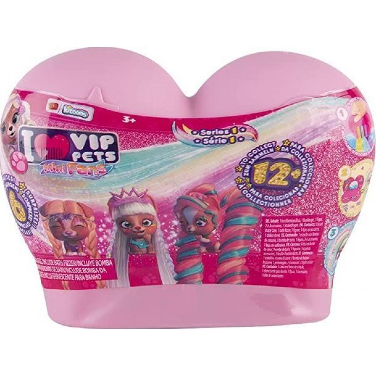 VIP Pets mini pejsek extra dlouhé vlasy Světle růžová