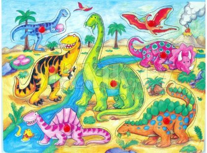 Vkládačka dřevěná dinosauři 30x23cm