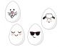 Anděl Vodové obtisky Emoji na vajíčka Obličeje 19 x 9 cm 2