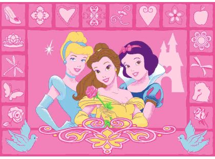 Vopi Dětský koberec Disney Princess Icons