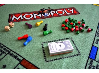 Vopi Monopoly koberec s figurkami 92 x 92 cm