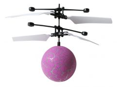Vrtulníková koule s LED fialová