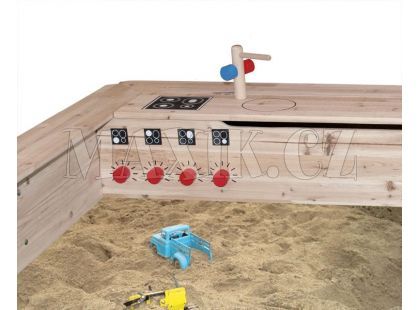 WOODY 10311 Pískoviště dřevěné s kuchyňkou