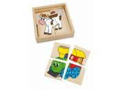 Woody Puzzle mini Mašinka v dřevěné krabičce 16 dílků