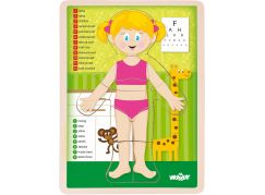 Woody Puzzle Lidské tělo Holka 13 dílků SK verzia