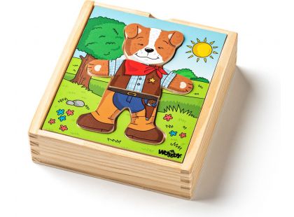 Woody Puzzle šatní skříň Pejsek 18 dílů