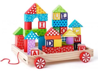 Woody Vozík s kostkami a razítky ABC - Poškozený obal