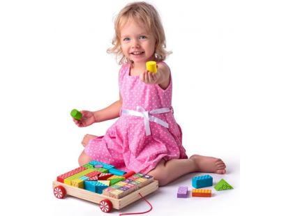 Woody Vozík s kostkami a razítky ABC - Poškozený obal