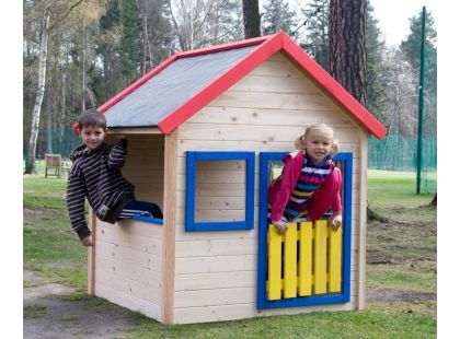 Woody Zahradní domeček dřevěný s barevným lemováním - Poškozený obal