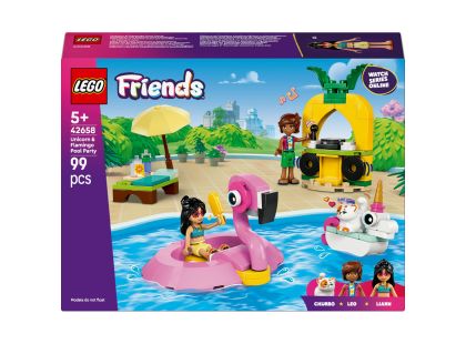 LEGO® Friends 42658 Zábava u bazénu s jednorožcem a plameňákem