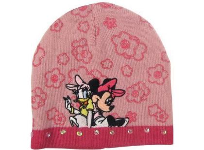 Zimní čepice Minnie Mouse růžová
