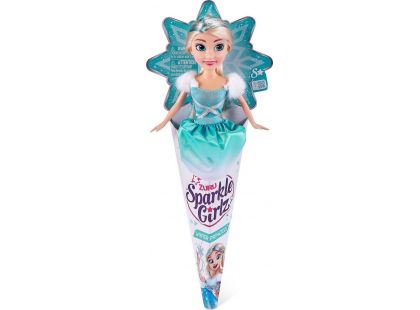 Zuru Princezna zimní Sparkle Girlz v kornoutku tyrkysová