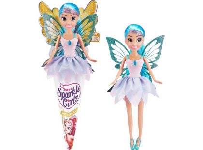 Zuru Víla Sparkle Girlz s křídly v kornoutku modrá