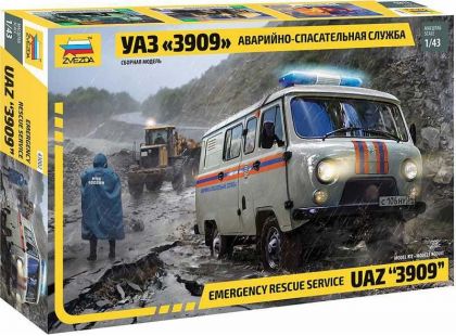 Zvezda Model Kit auto 43002 – Emergency Service UAZ 3909 1:43