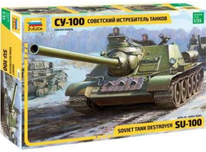 Zvezda Model Kit tank 3688 Soviet S.P.Gun SU-100 new molds 1:35